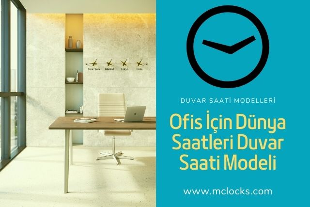 Ofis İçin Dünya Saatleri Duvar Saati Modeli